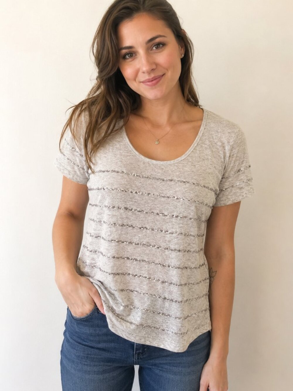 🤍JCREW SEQUIN STRIPE TEE🤍